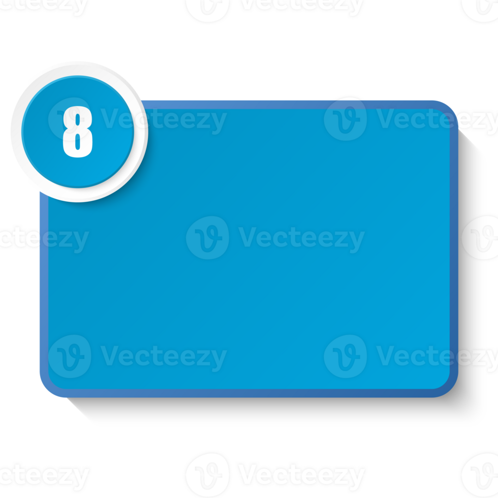 Square box for text with number 8 png