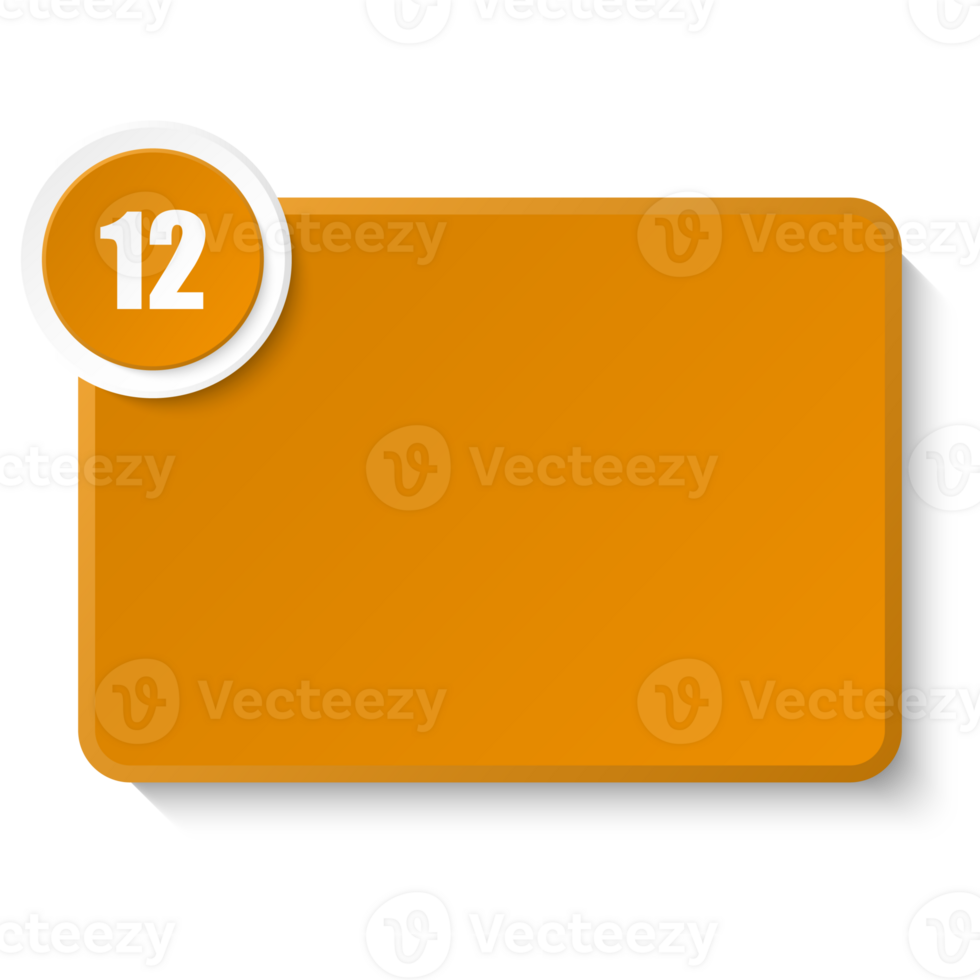Square box for text with number 12 png