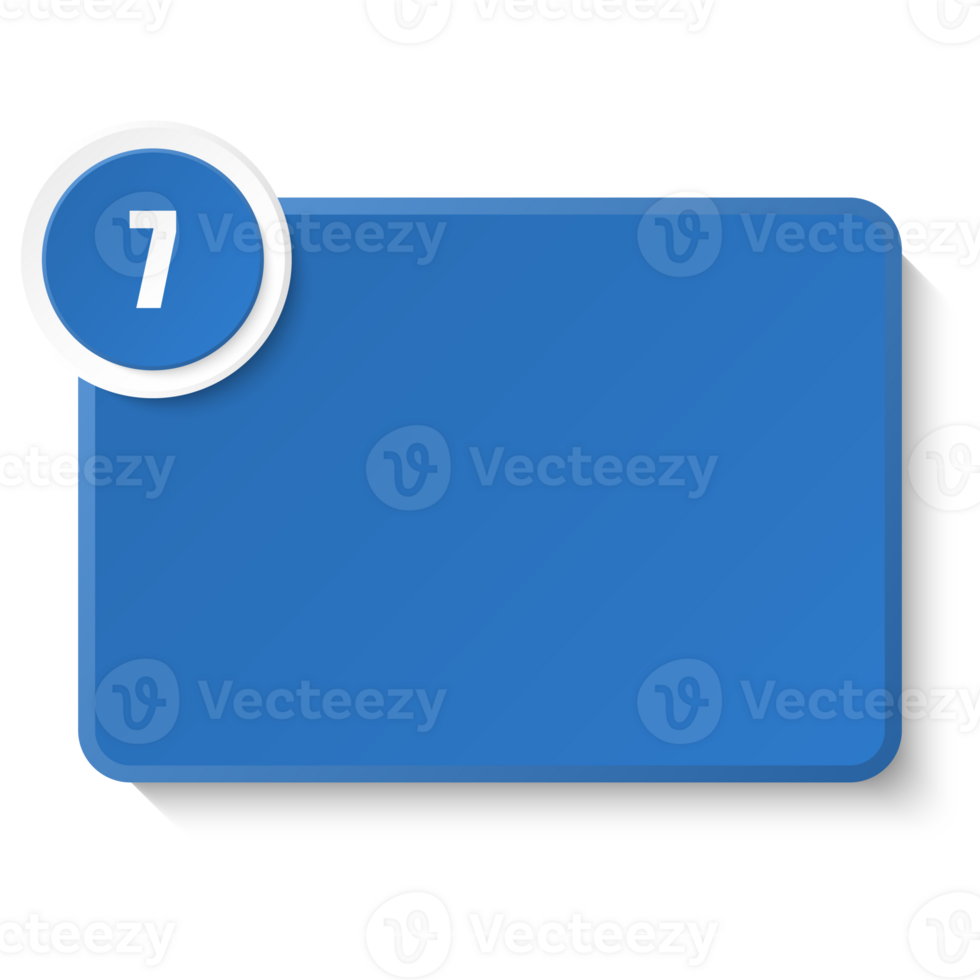 Square box for text with number 7 png