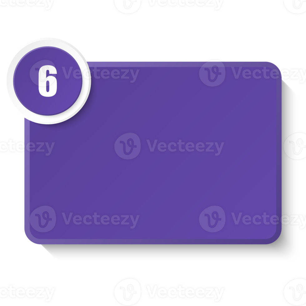 Square box for text with number 6 png