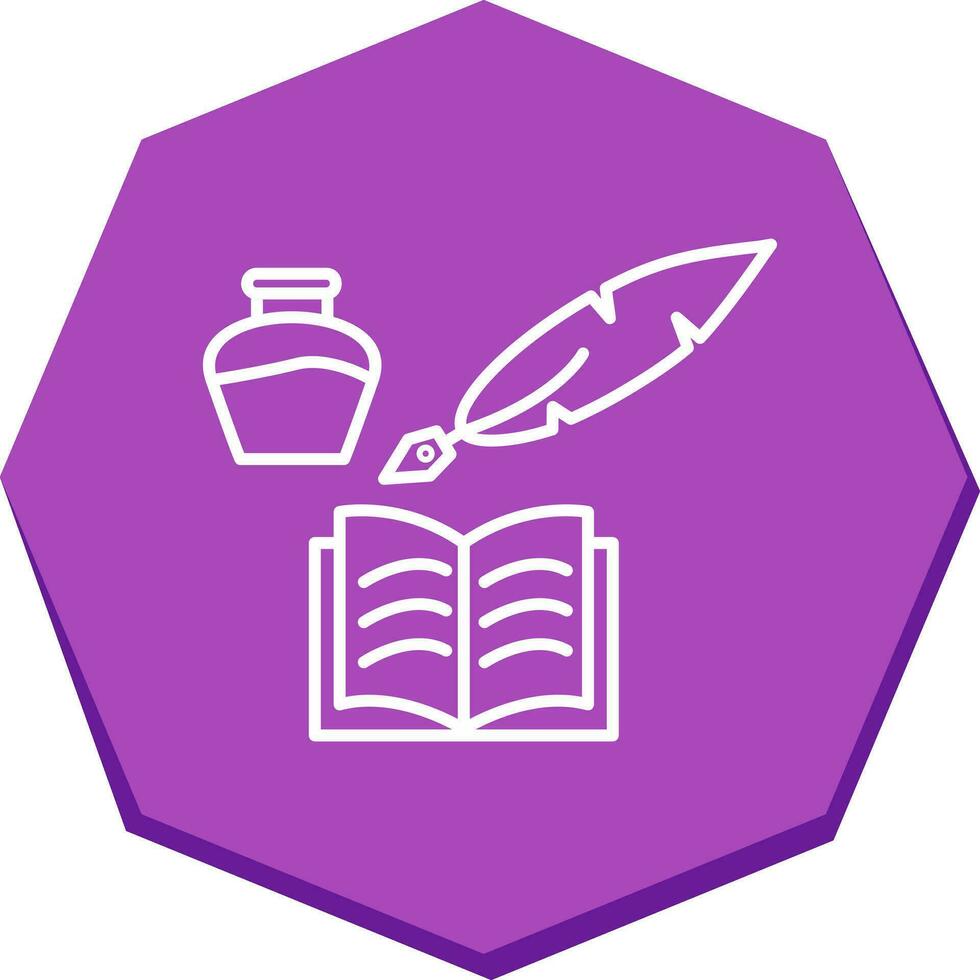 Unique Quill and Book Vector Icon