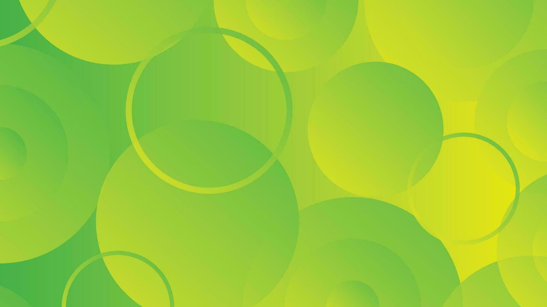 Abstract green and yellow gradient background with circle lines vector