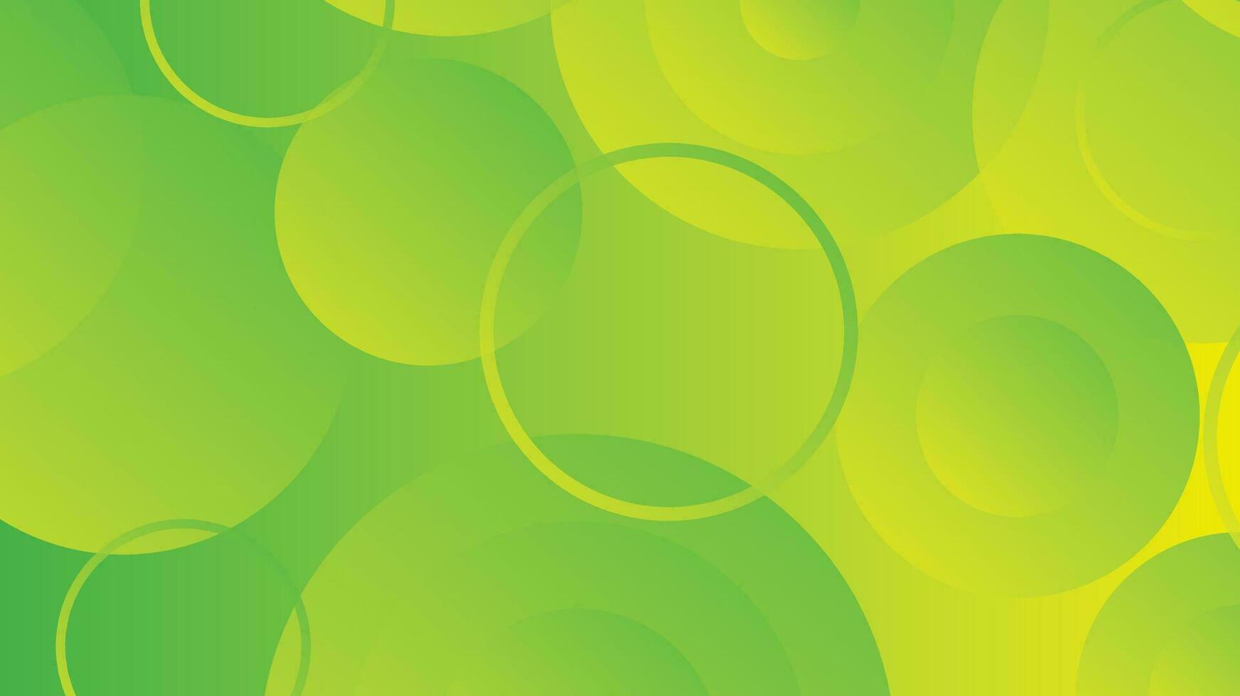 Abstract green and yellow gradient background with circle lines vector