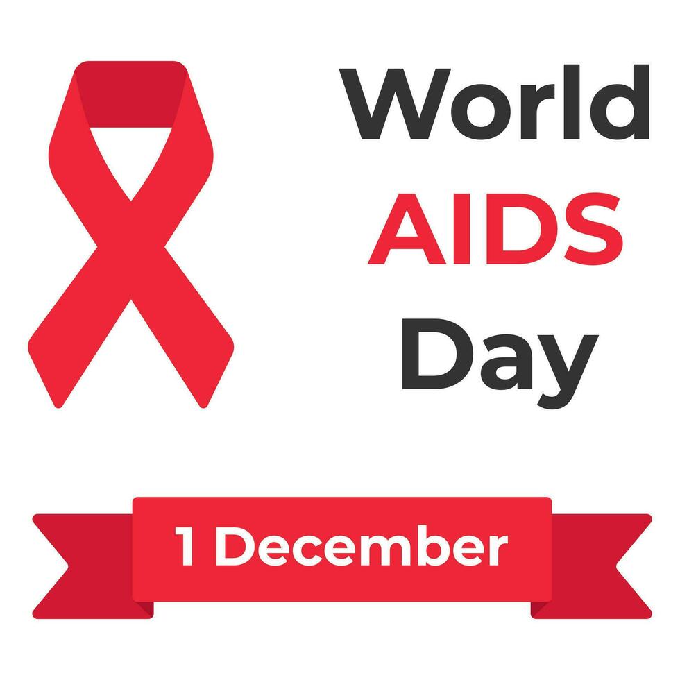 World aids day. December 1. Vector illustration