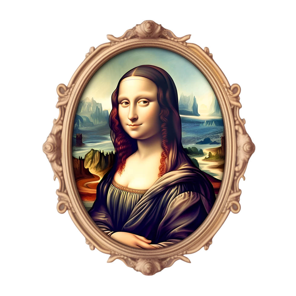 Mona Lisa Painting Clipart AI Generated png