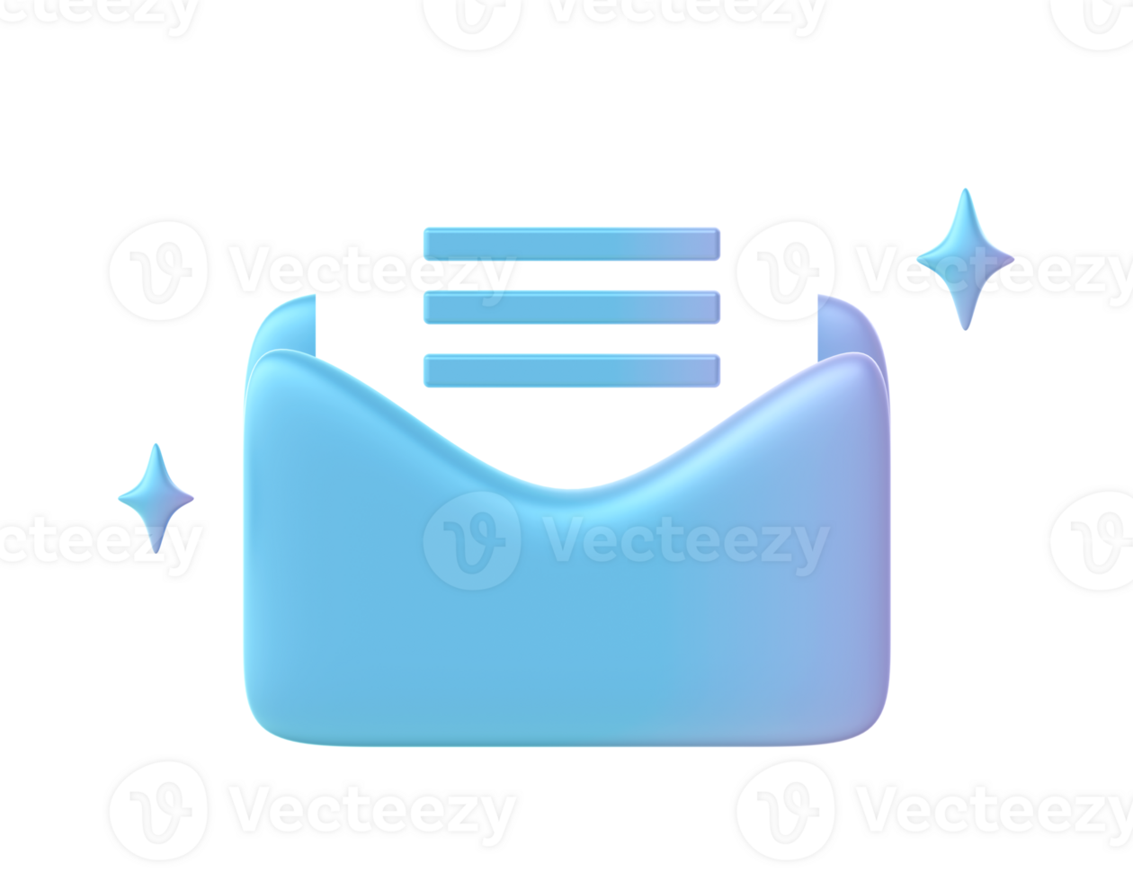 3d render of Gradient email or message illustration icons for UI UX web social media ads designs png