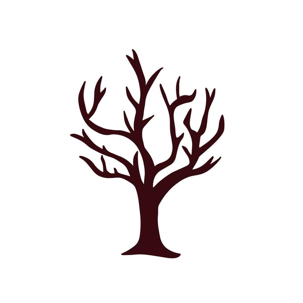 Vector silhouette of a tree without leaves. Icon or pictogram. Vector illustration. Vector illustration