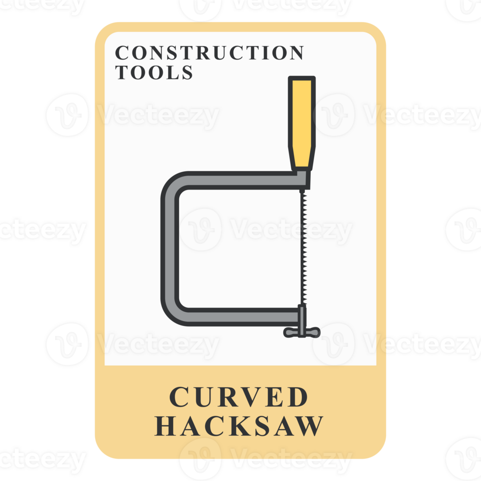 Curved Hacksaw Construction Customizable Playing Name Card png