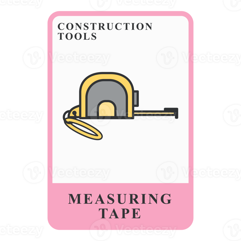 Measuring Tape Construction Customizable Playing Name Card png