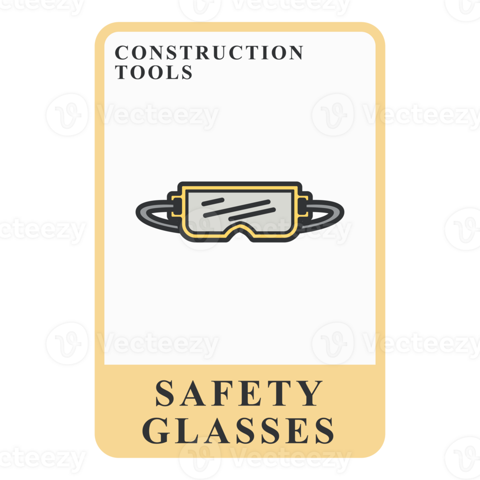 Safety Glasses Construction Customizable Playing Name Card png