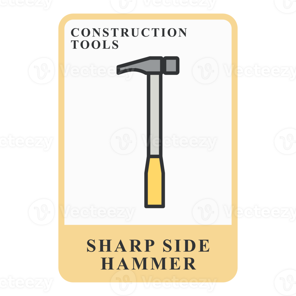 Sharp Side Hammer Construction Customizable Playing Name Card png