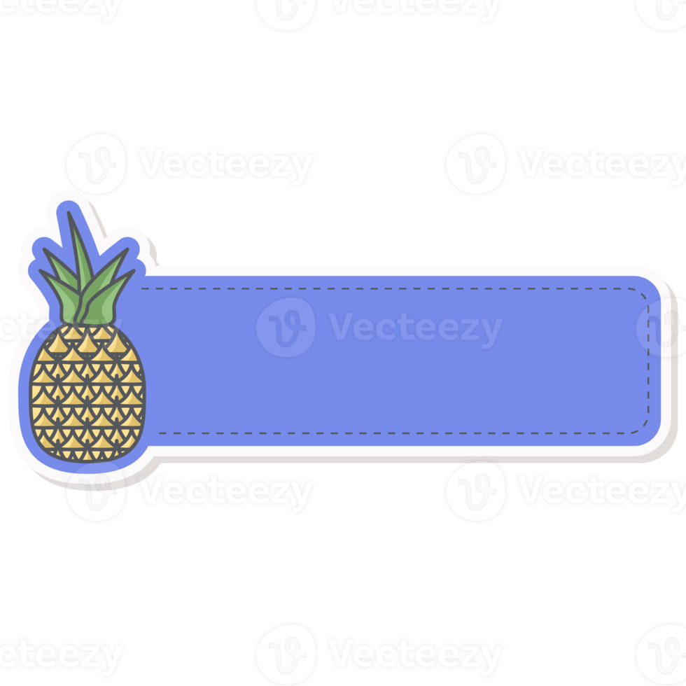 Pineapples Fresh Fruit Healthy Ingredients Sticker Bullet Journal Label Name Tags png