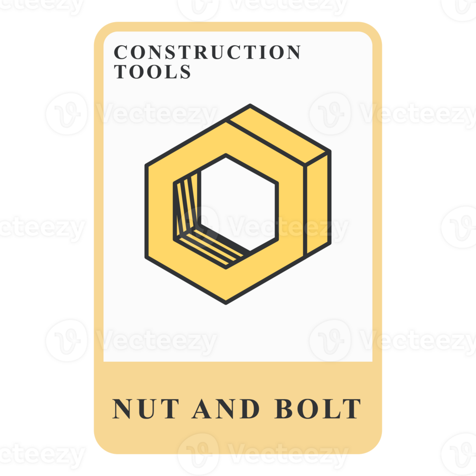 Nut and bolt Construction Customizable Playing Name Card png