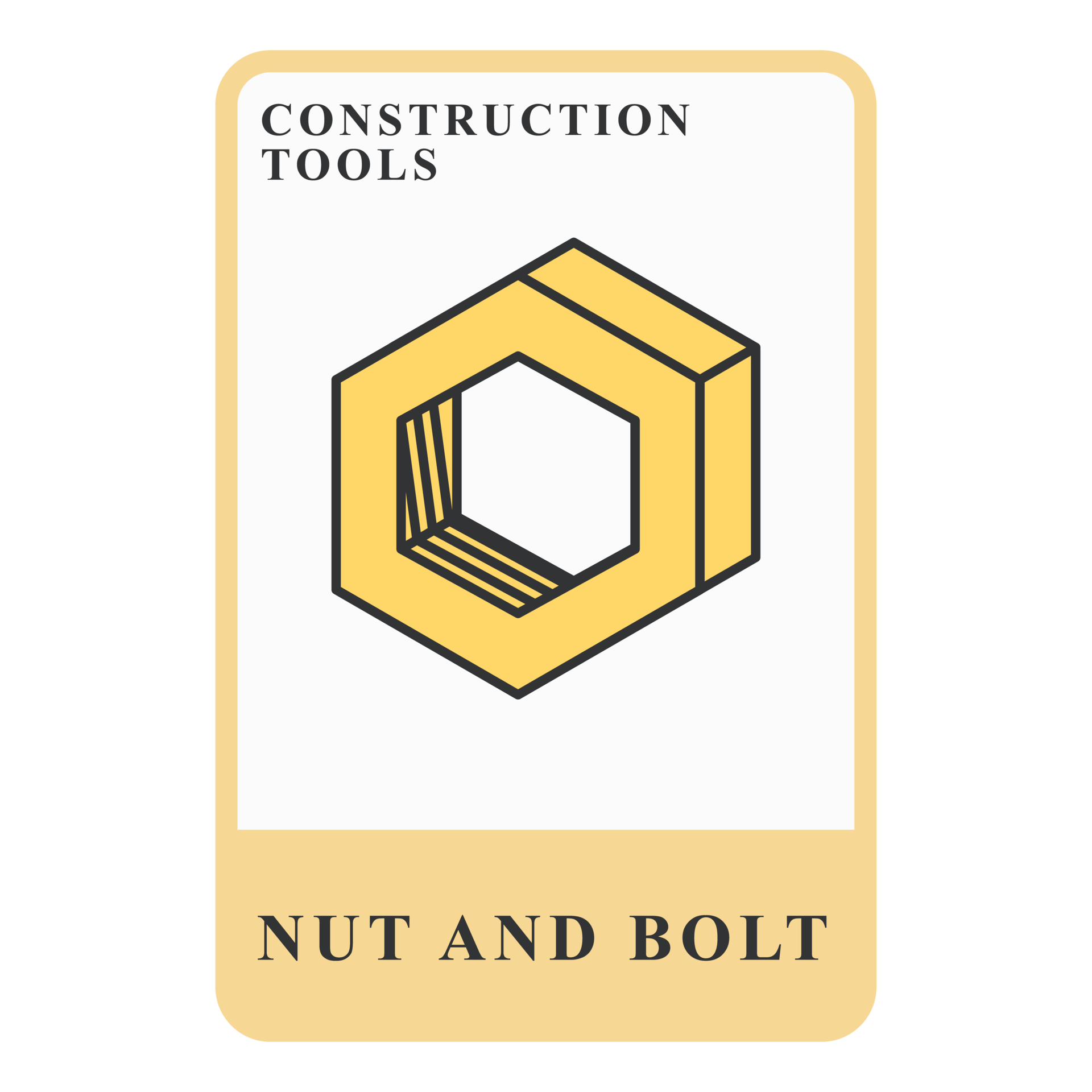 Nut and bolt Construction Customizable Playing Name Card 29202698 PNG