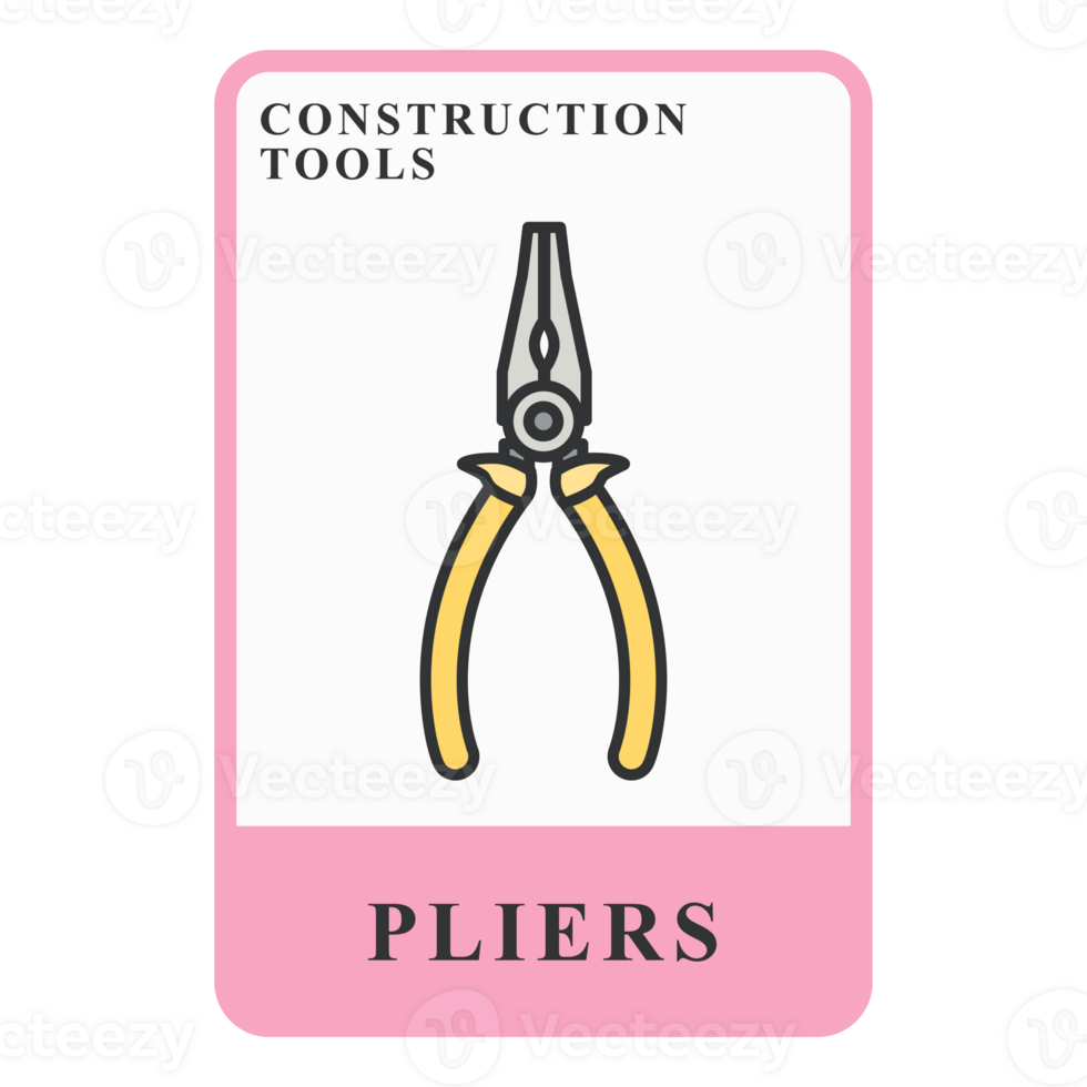 Pliers Construction Customizable Playing Name Card png