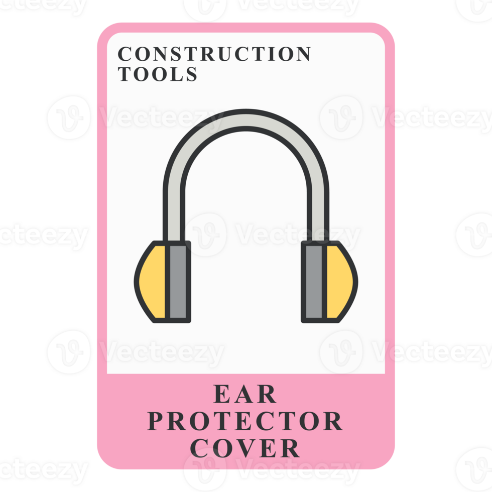 Ear Protector Cover Construction Customizable Playing Name Card png