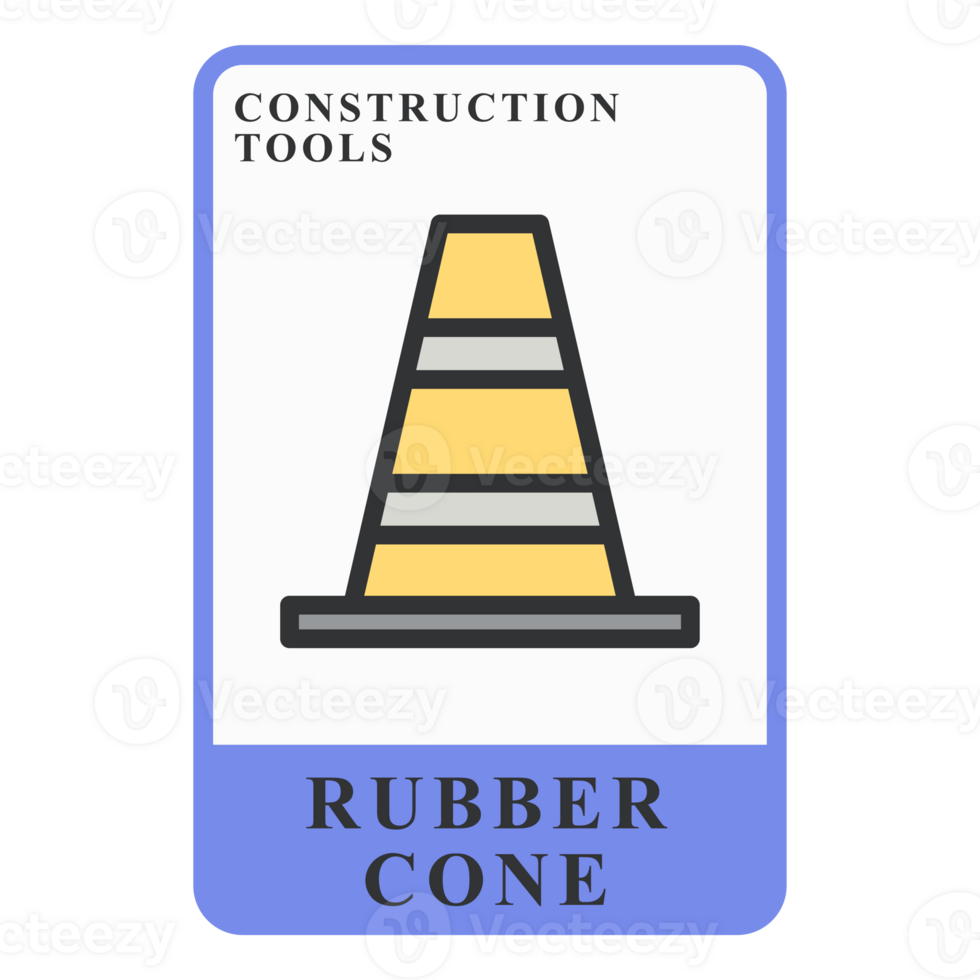 Rubber Cone Construction Customizable Playing Name Card png