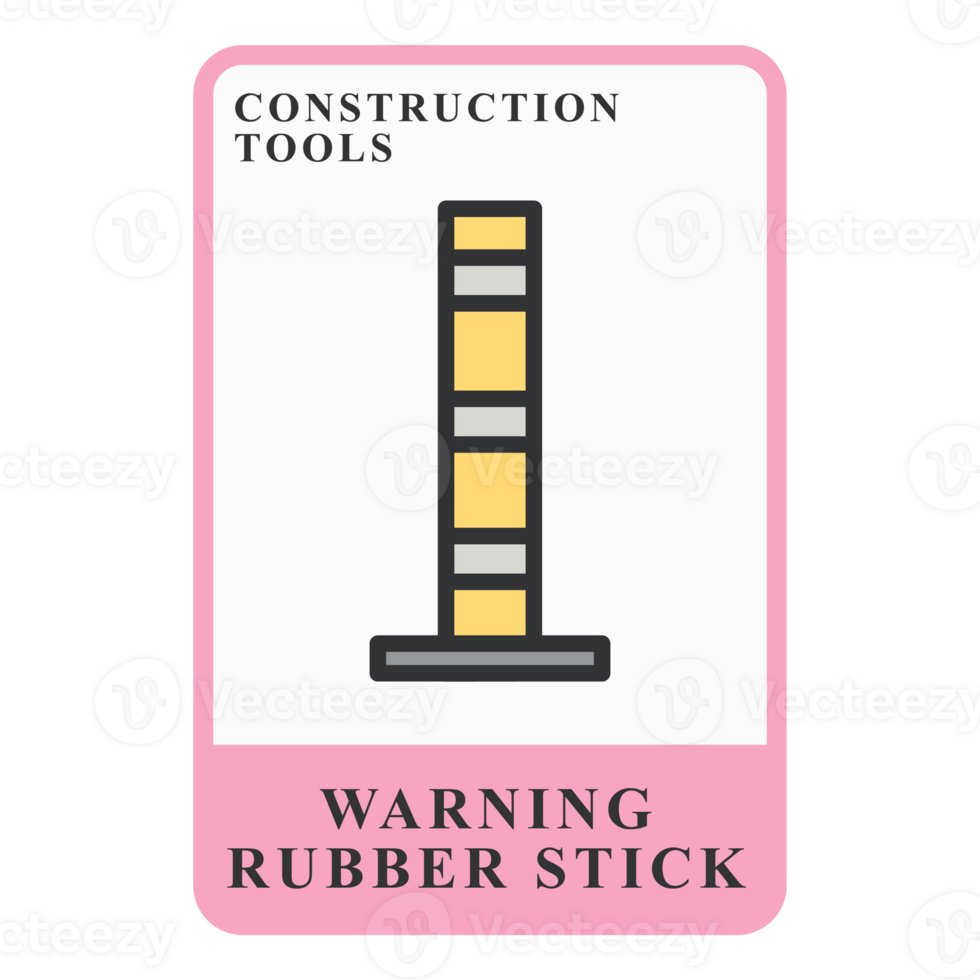 Warning Rubber Stick Construction Customizable Playing Name Card png