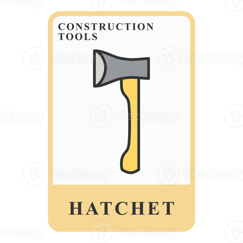 Hatchet Construction Customizable Playing Name Card png