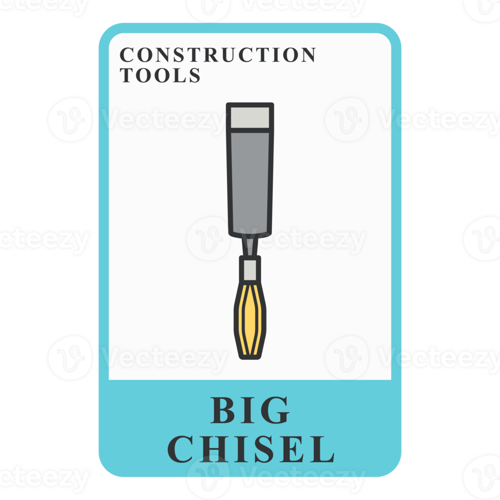 Big Chisel Construction Customizable Playing Name Card png