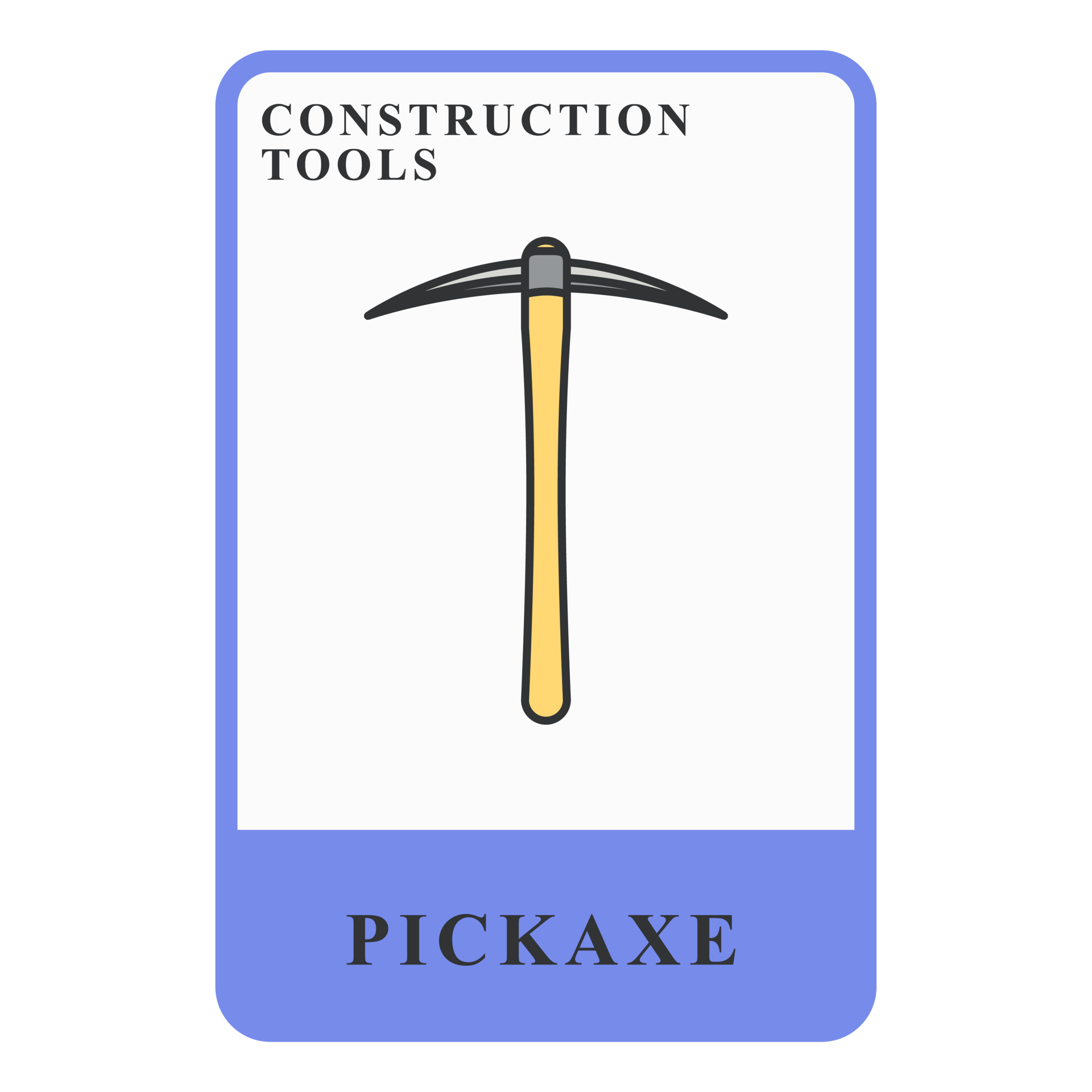 Pickaxe Construction Customizable Playing Name Card 29202746 PNG