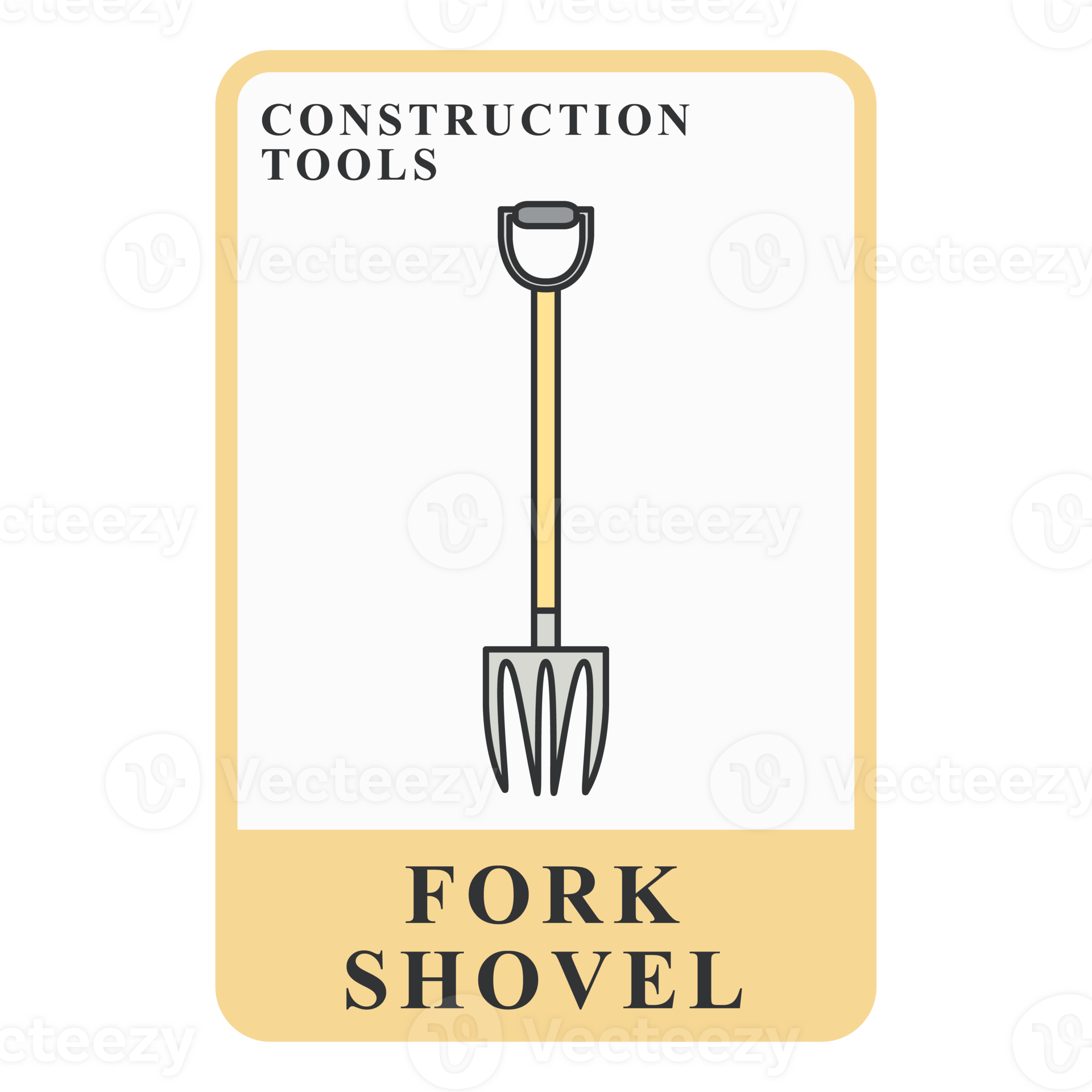 Fork Shovel Construction Customizable Playing Name Card 29202751 PNG