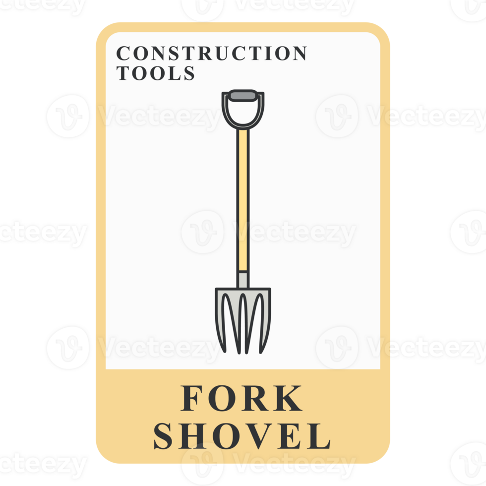 Fork Shovel Construction Customizable Playing Name Card png