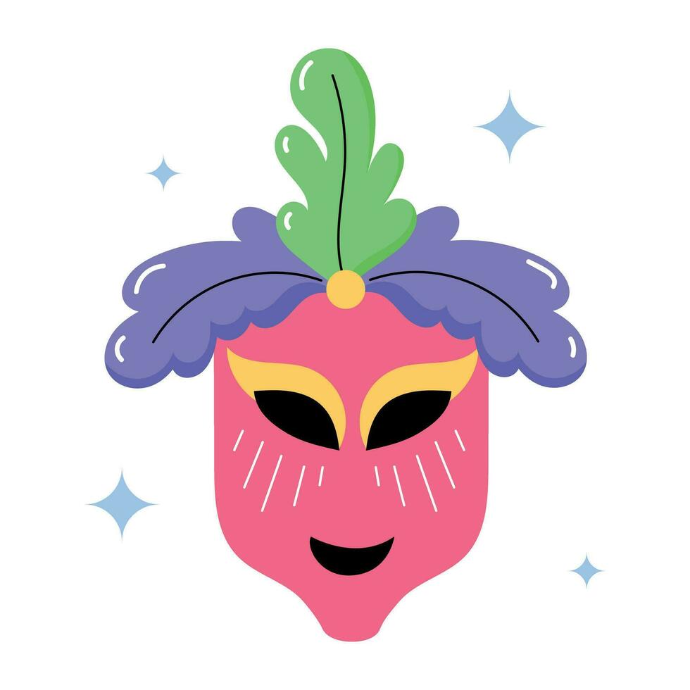 Trendy Feather Mask vector