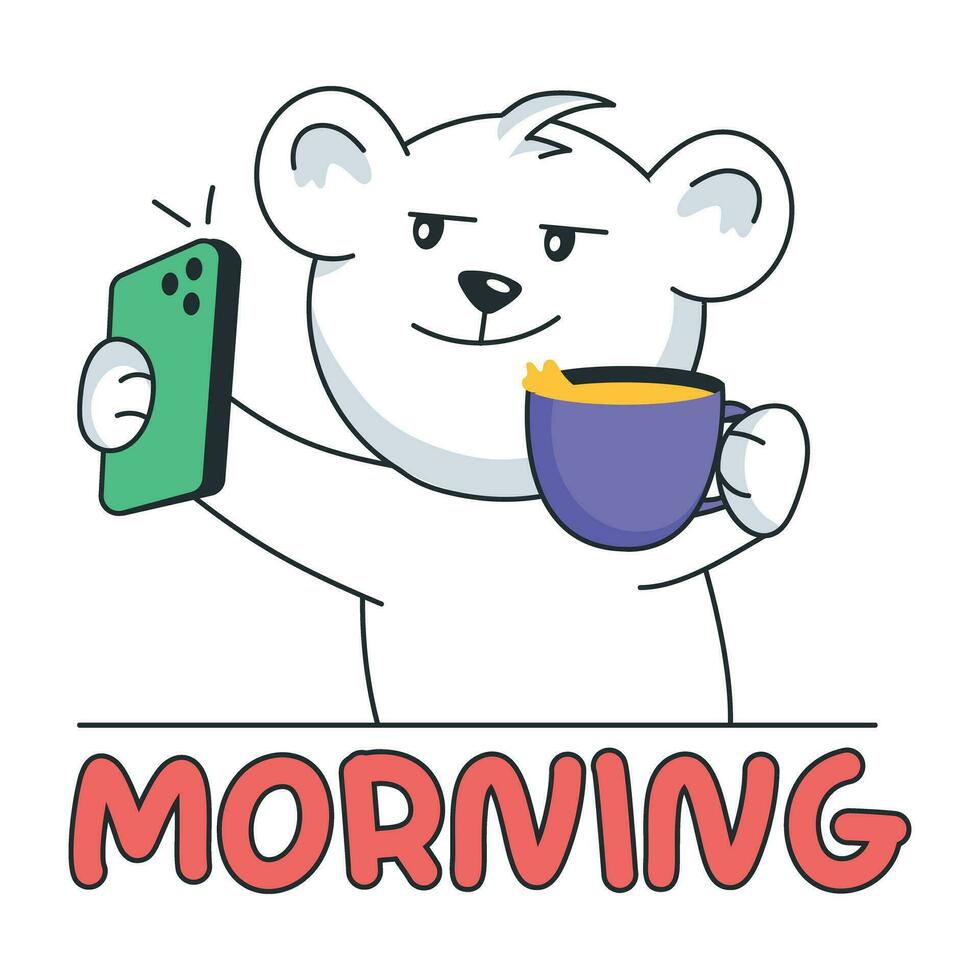 Trendy Morning Selfie vector