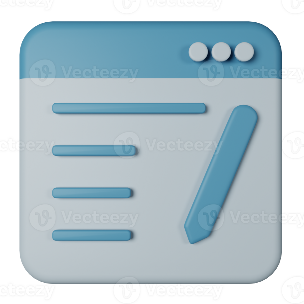 Blog 3D Render Icon Illustration png