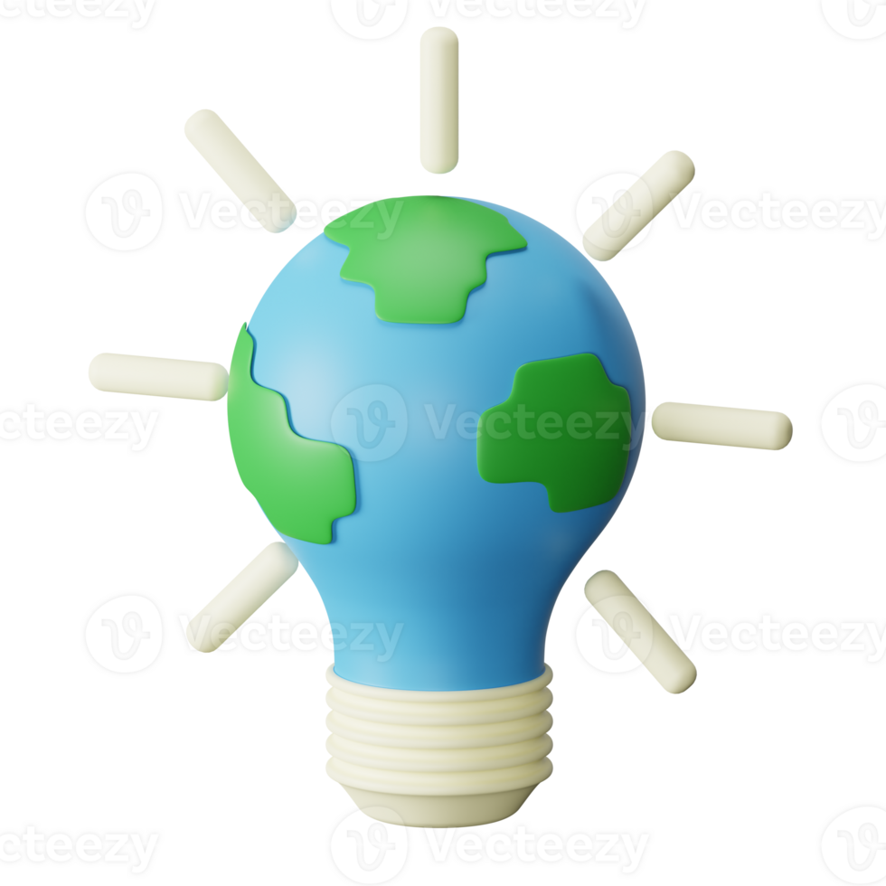 Earth Hour 3D Render Icon Illustration png