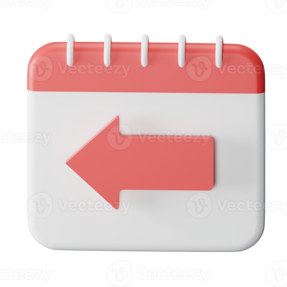 Yesterday 3D Render Icon Illustration png