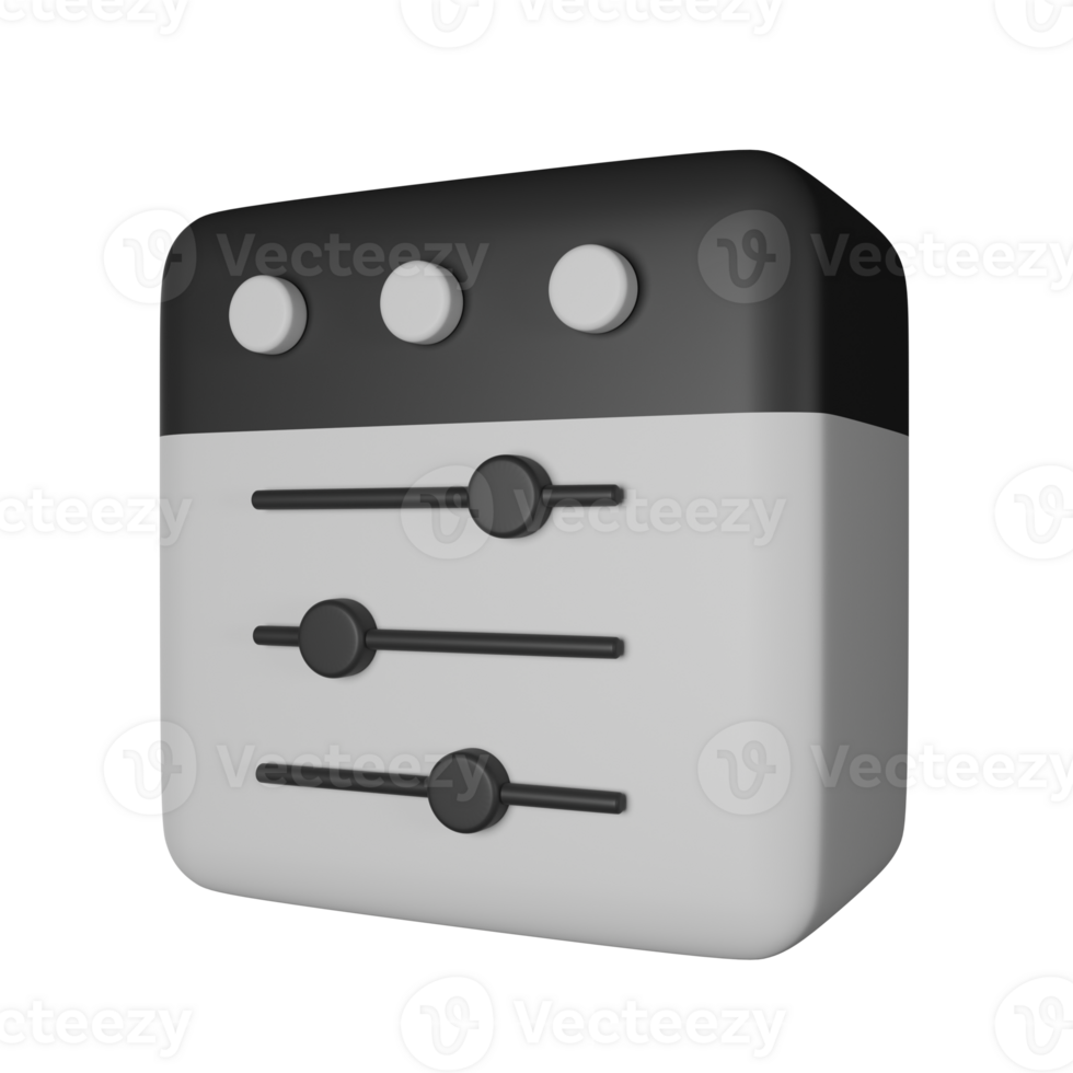 Music Controller 3D Render Icon Illustration png