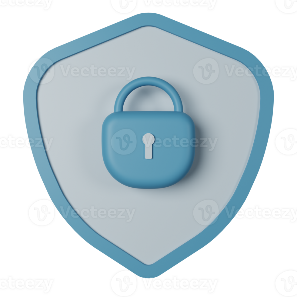 Security 3D Render Icon Illustration png