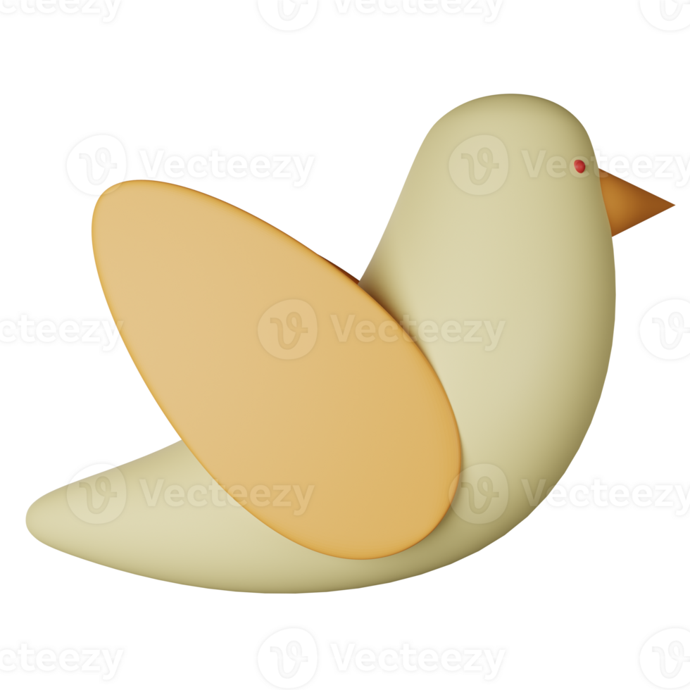 Bird 3D Render Icon Illustration png