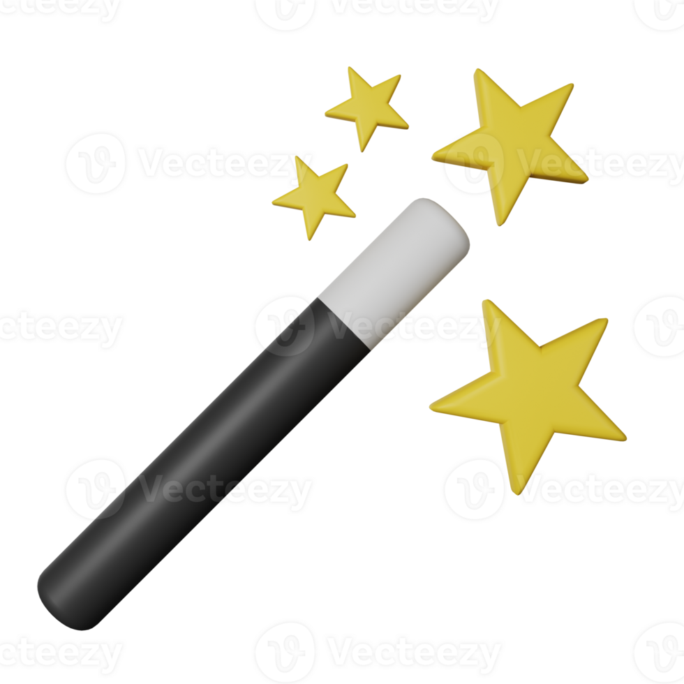 Magic Wand 3D Render Icon Illustration png