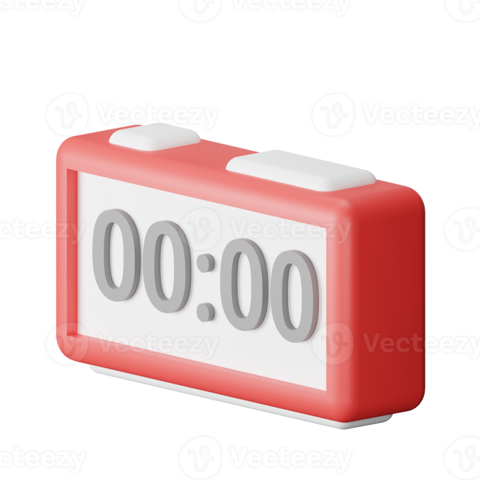 Digital Clock 3D Render Icon Illustration png