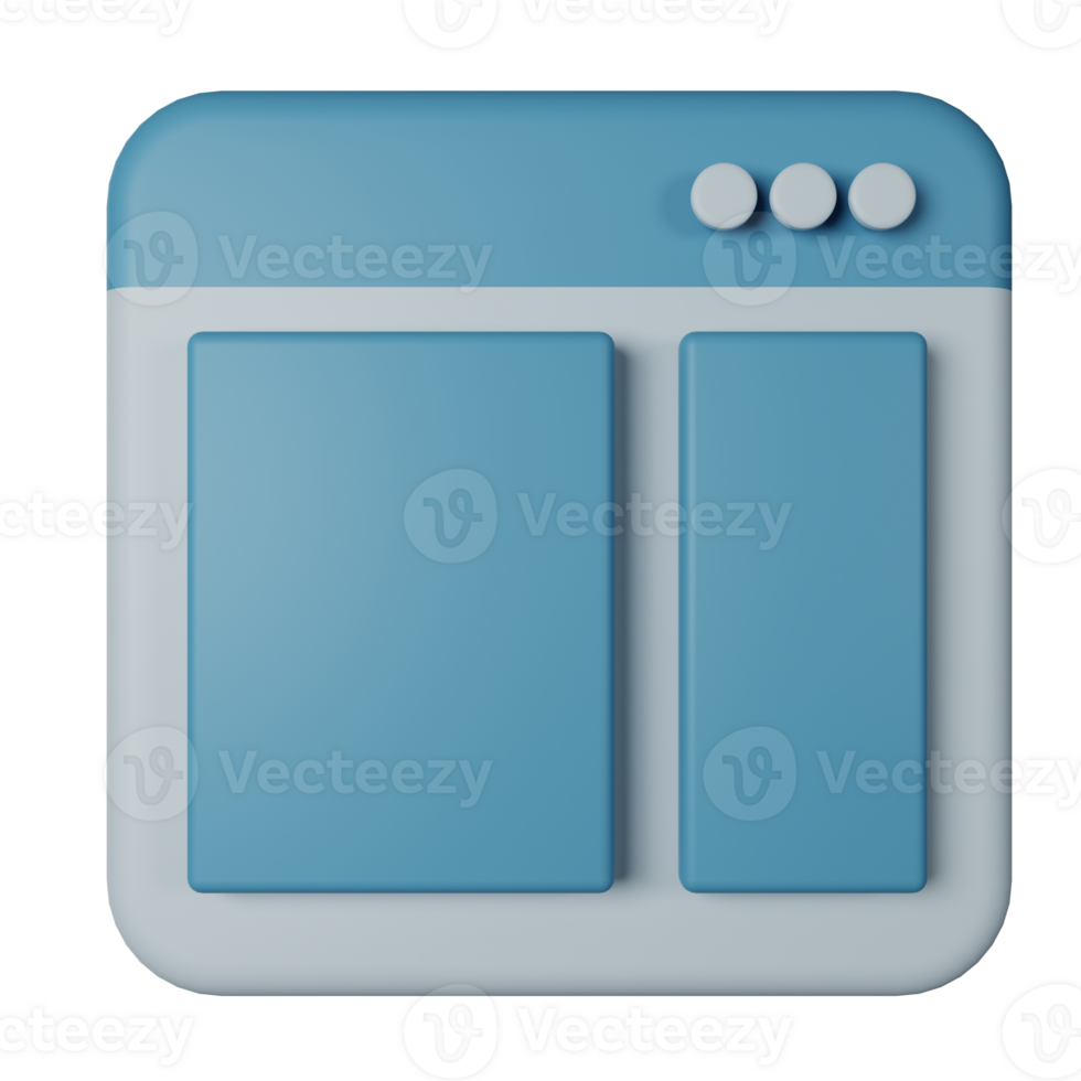 Web Page 3D Render Icon Illustration png