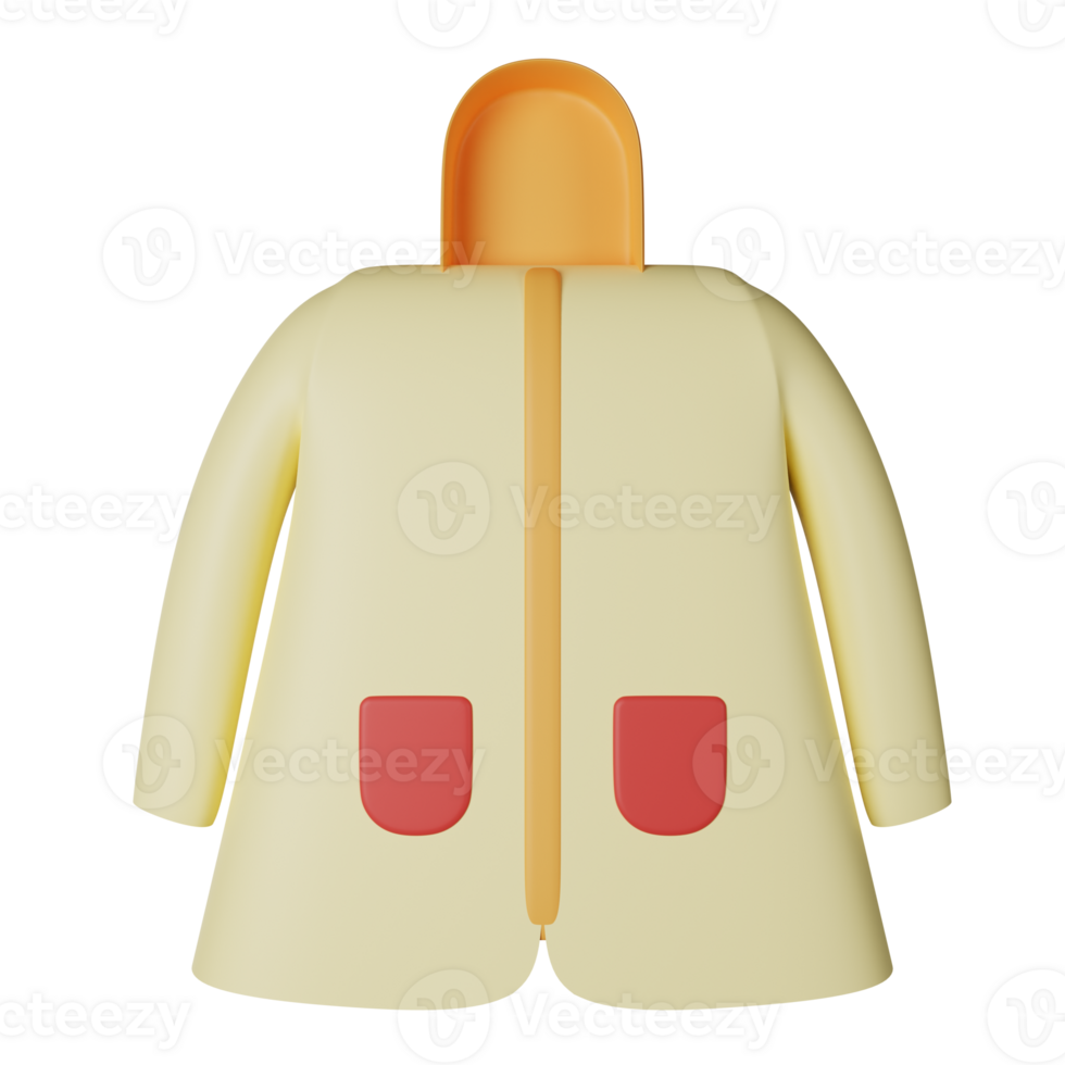 Raincoat 3D Render Icon Illustration png