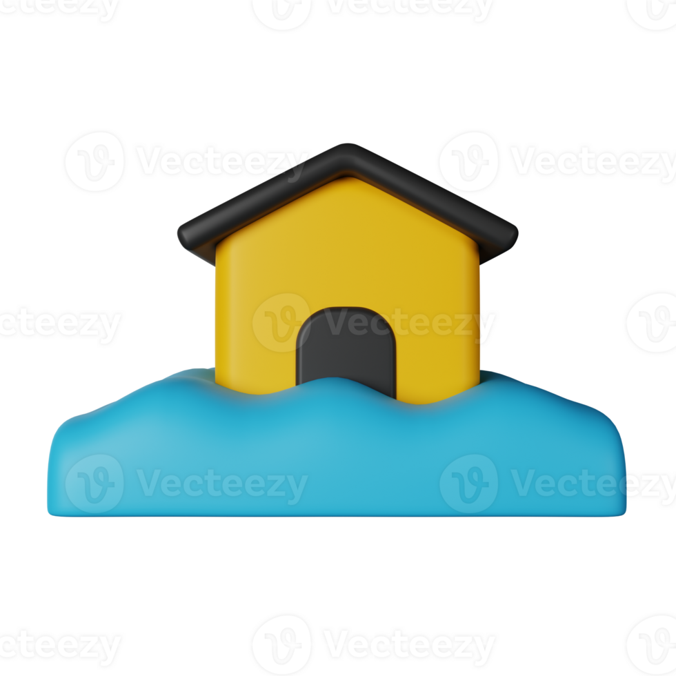 Flood 3D Render Icon Illustration png