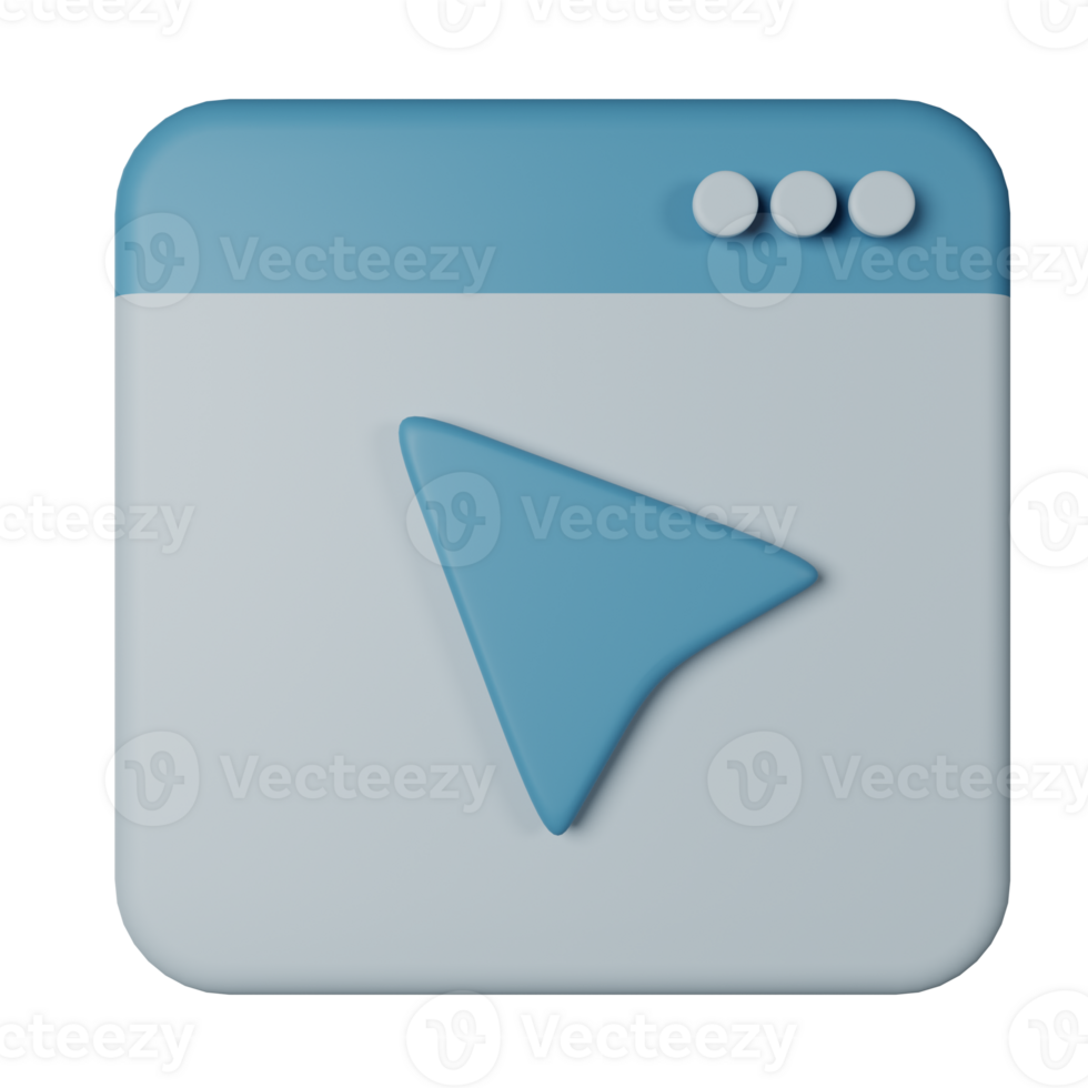 Browser 3D Render Icon Illustration png