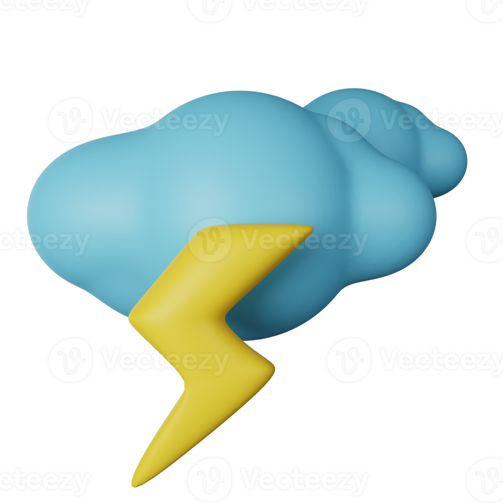Thunderstorm 3D Render Icon Illustration png
