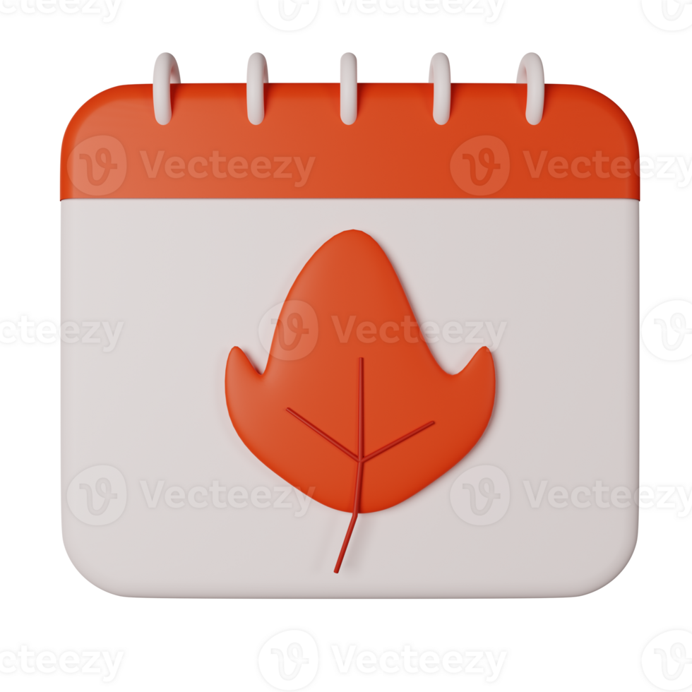Autumn 3D Render Icon Illustration png