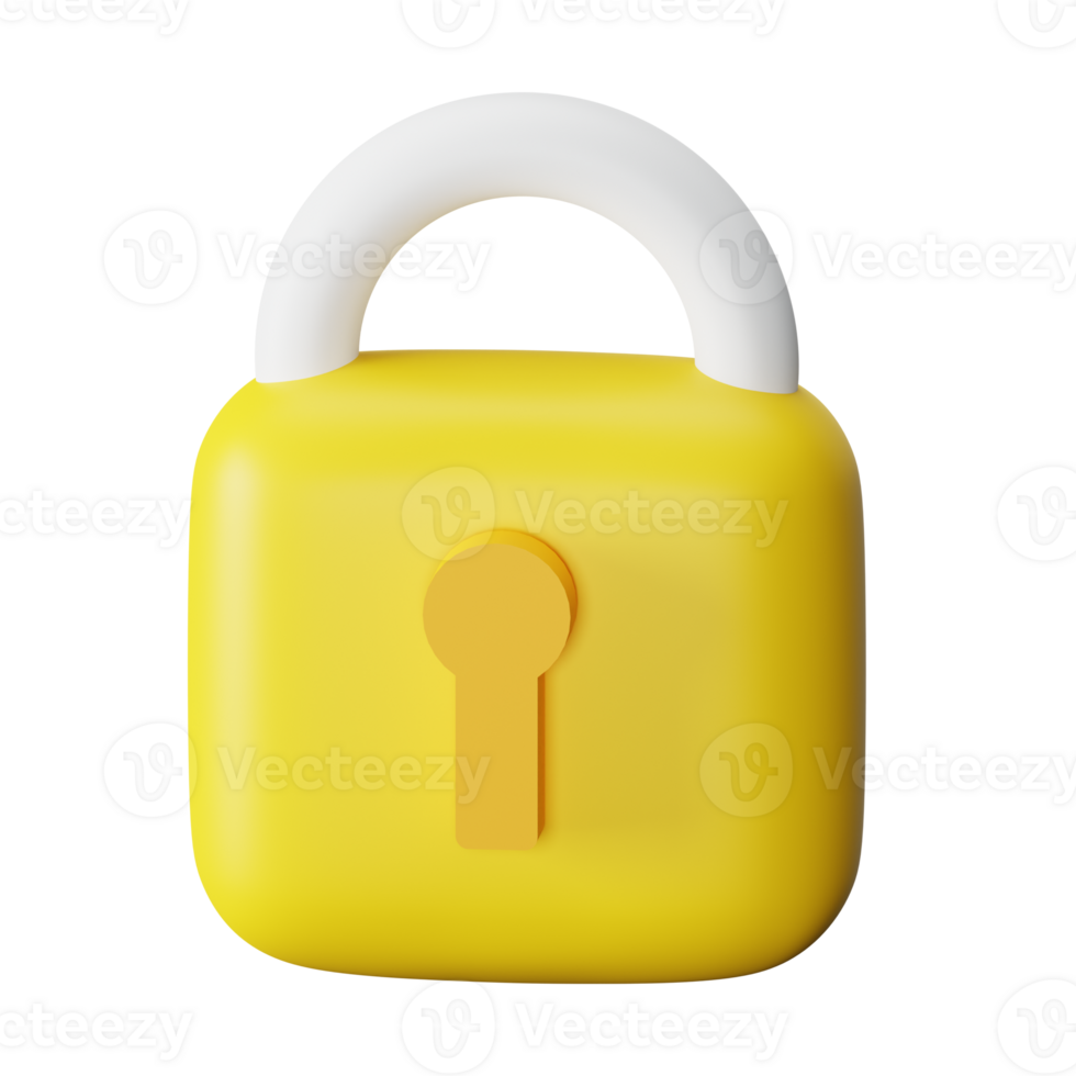 Padlock 3D Render Icon Illustration png
