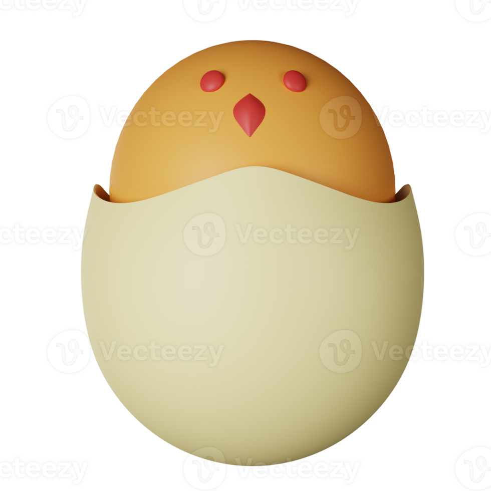 Chick 3D Render Icon Illustration png