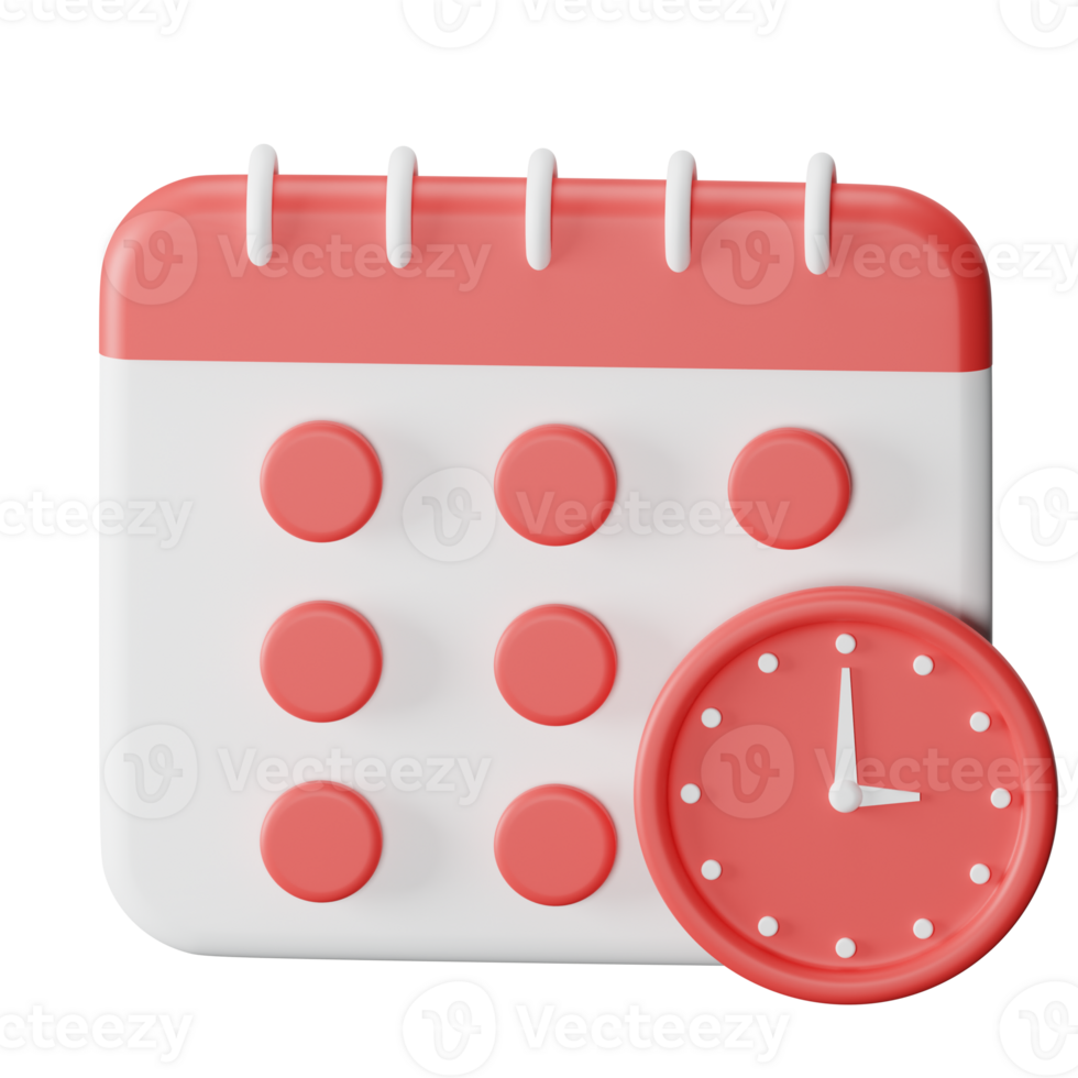 Time Management 3D Render Icon Illustration png