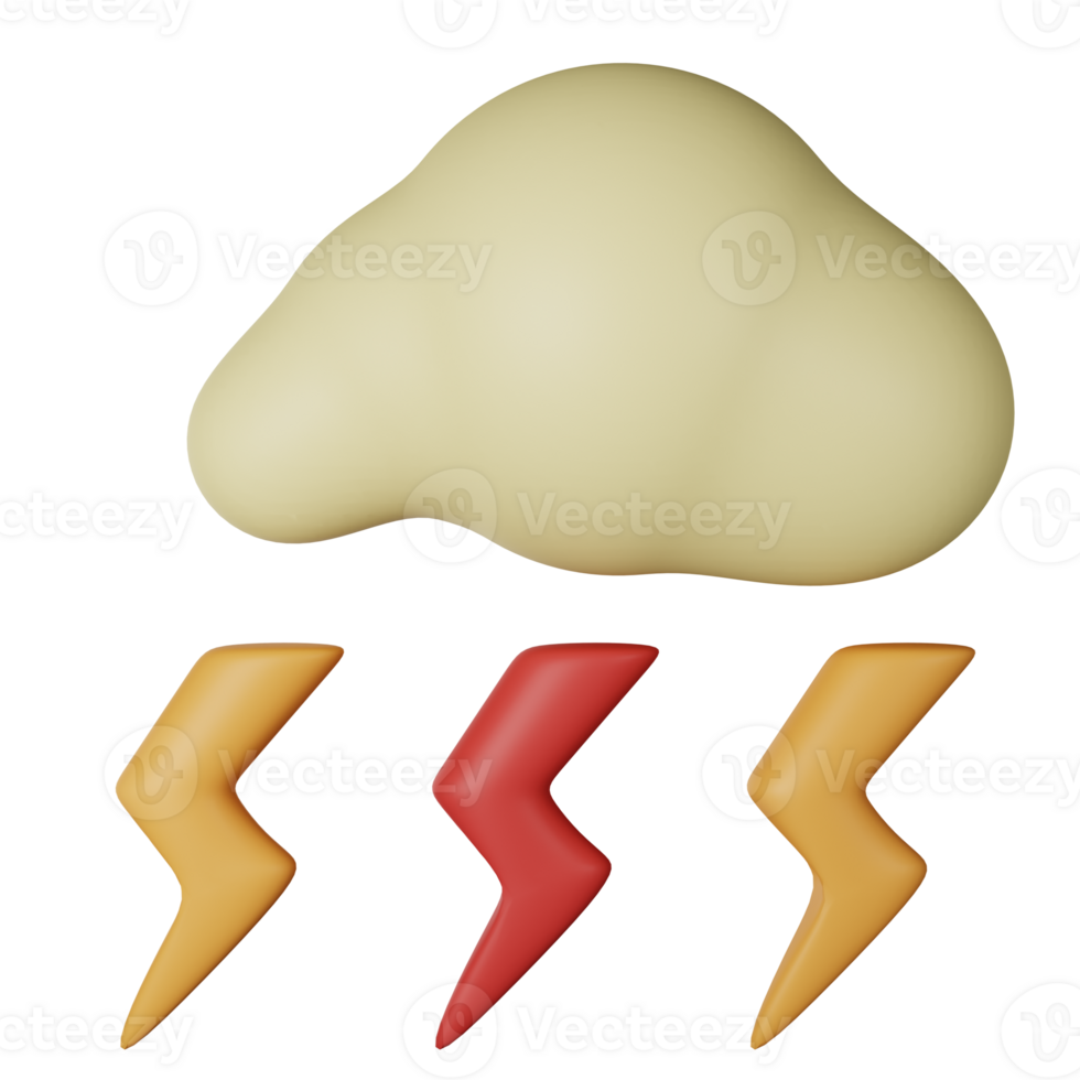 Storm 3D Render Icon Illustration png
