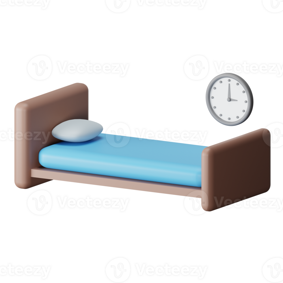 bed tijd 3d geven icoon illustratie png