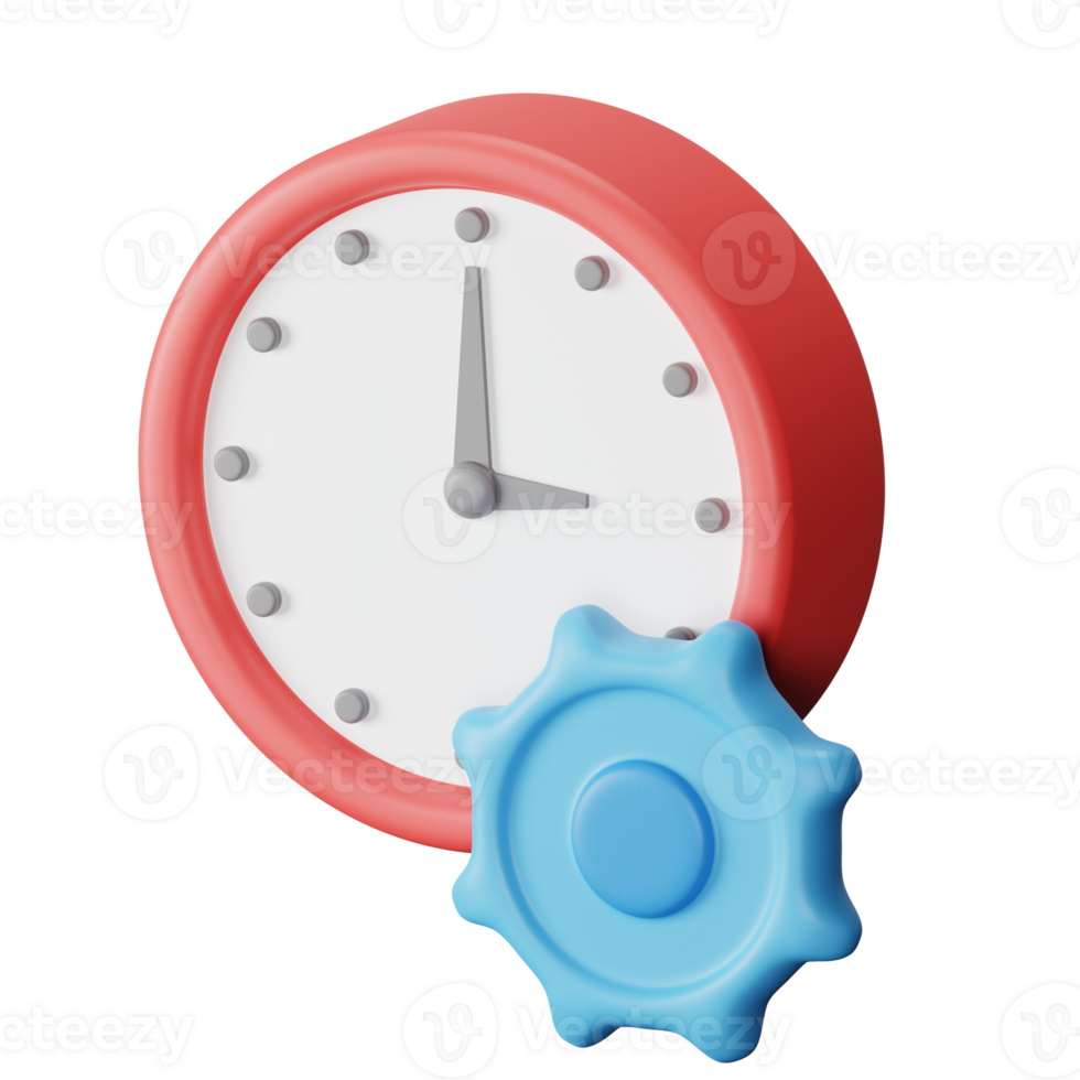 Work Time 3D Render Icon Illustration png