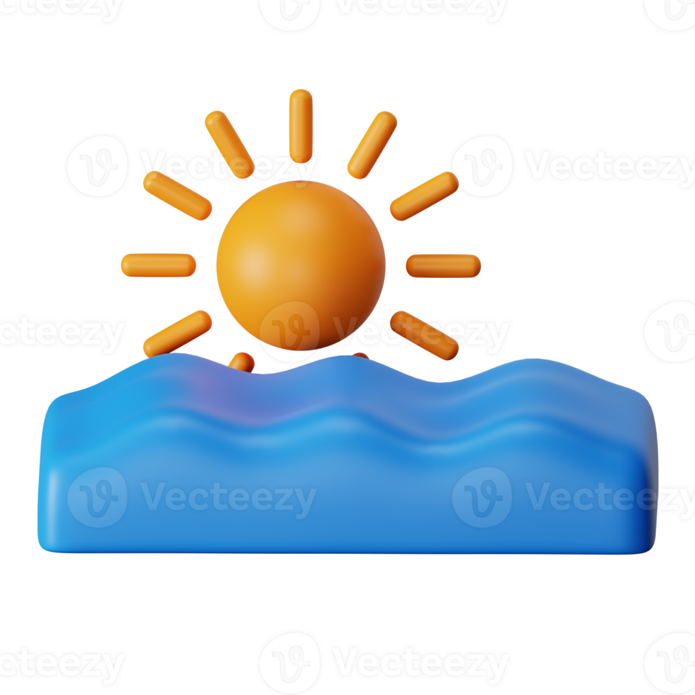 Sunset 3D Render Icon Illustration png